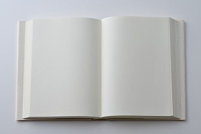 Blank of open book with cover on white background