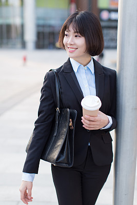pretty girl outdoors shopping