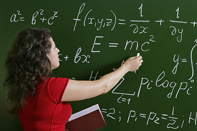 Lecturer at blackboard