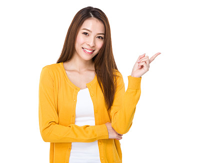 Woman with finger up