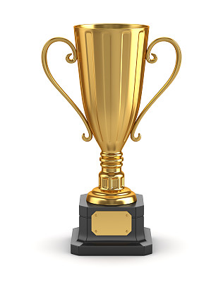 3d render of golden cup