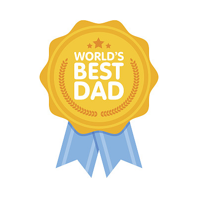 World Best Dad Badge award vector illustration