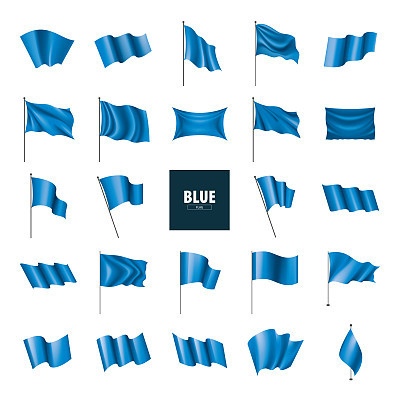 waving the blue flag on a white background