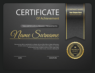 Vector certificate template.