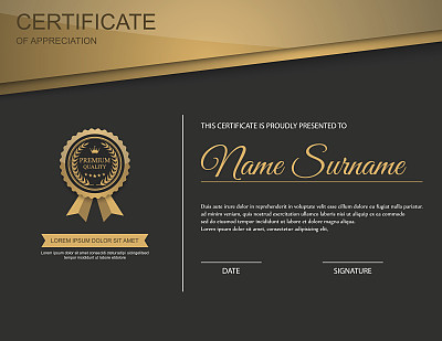Vector certificate template.