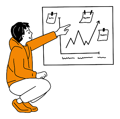business ceo analyzing business growth graph