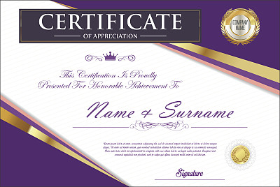 Certificate retro design template