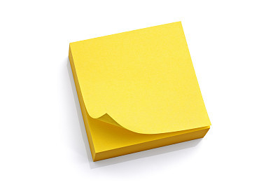 Pad of blank yellow sticky notes