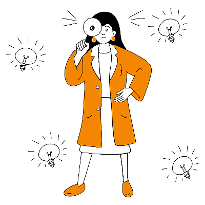 Concept of business lady doing Research And Development of product
