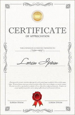 certificate or diploma retro design