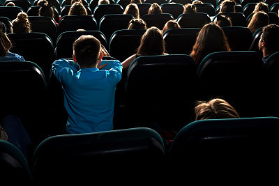 Children watching movies at the cinema