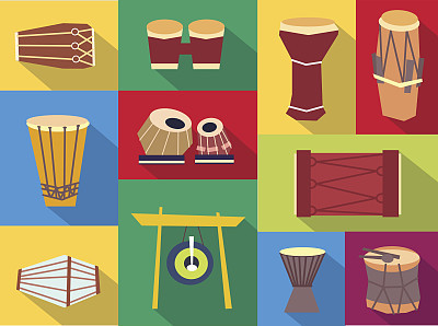 Vector ethnic drums