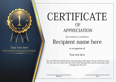 Certificate template design, Modern certificate border