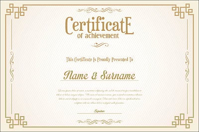 Certificate or diploma retro template