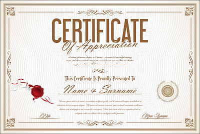 Certificate or diploma retro template background