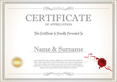 Certificate or diploma retro vintage template background