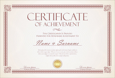 certificate or diploma retro design