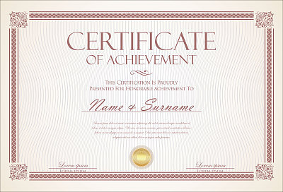 certificate or diploma retro design