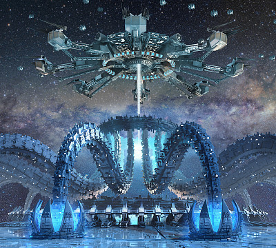 3D Rendering of futuristic organic structures