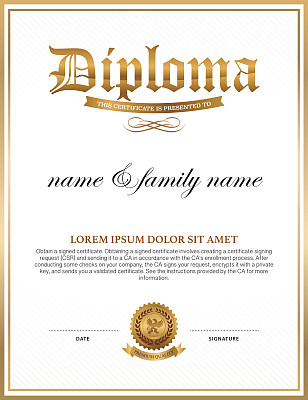 Diploma, certificate design template