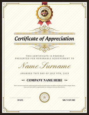 Vintage retro frame certificate background template