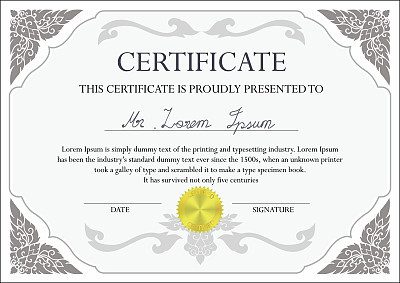 Thai art certificate