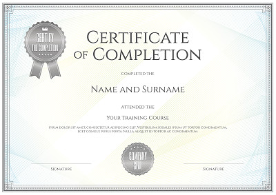 Certificate of completion template in vector