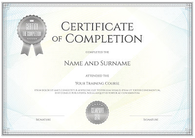 Certificate of completion template in vector