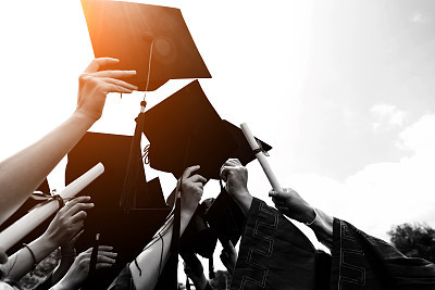 throwing graduation hats