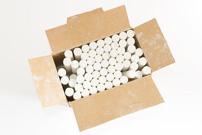 White chalks in a box