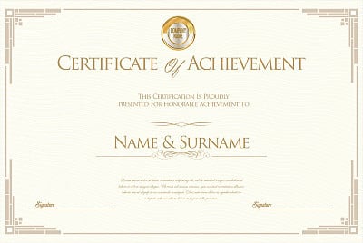 Certificate of achievement or diploma template