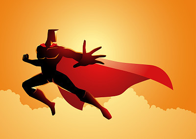 Superhero pose in action