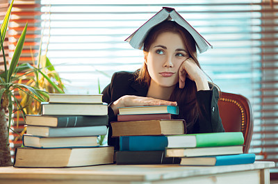 Girl among books