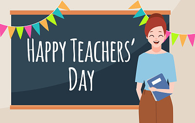 Happy teachers'day conceptual. Celebration of teacher's day. Teacher school character design.