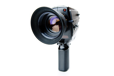 Vintage Super8 Movie Camera Isolated on White
