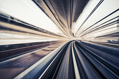 Blurred motion on the Subway in Tokyo