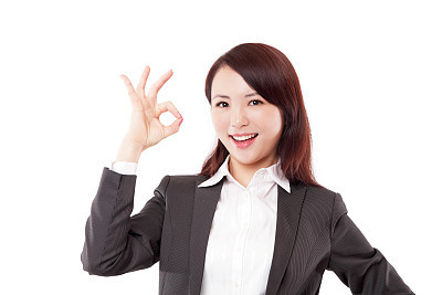 Asian Businesswoman Showing Ok Sign