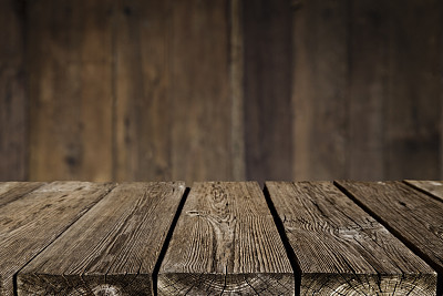 Empty wood table with dark vertical table background