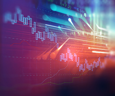 technical financial graph on technology abstract background