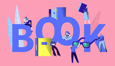 student reading book learning concept banner