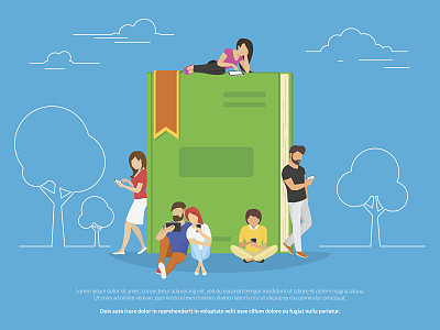 E-book concept vector illustration