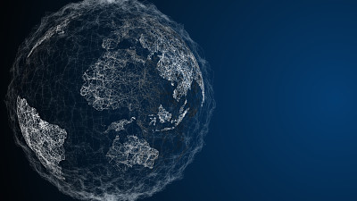 Earth graphic point line for the cyber worldwide internet networking.