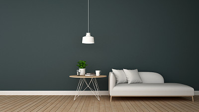 living area in lounge or ccoffee shop - 3D Rendering