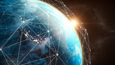 abstract 3d futuristic network technology