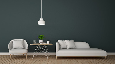 living area in lounge or coffee shop - 3D Rendering