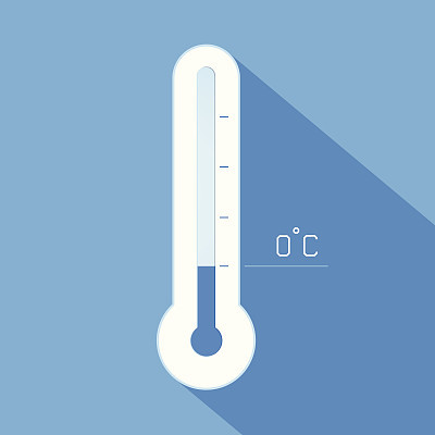 Thermometer cool winter temperature. Vector illustration.