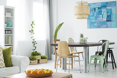 Botanical room with dining table