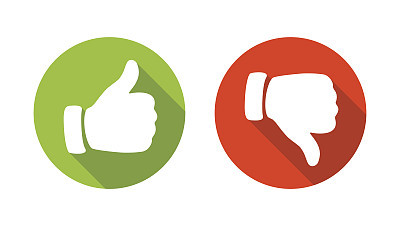 Thump Up and Thump Down Hands - vector illustration