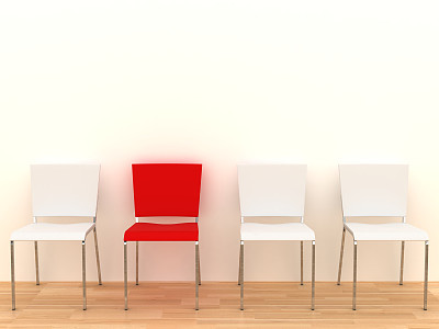 Office chair different team leader concept