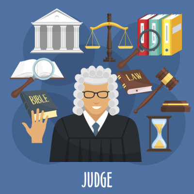 Vector poster of judge profession or advocacy